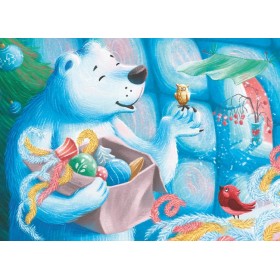 Мішаня і Сачавічка прыбіраюць елку